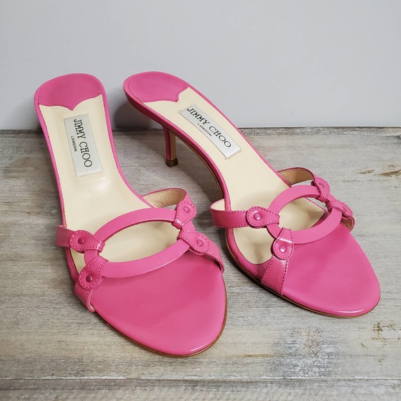 Jimmy Choo Shoes - JIMMY CHOO • Pink Fuschia Calder Y2K Kitten Heels NEW Sz 40.5